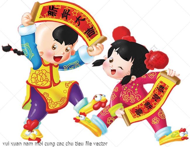 vui xuan nam moi cung cac chu tieu file vector
